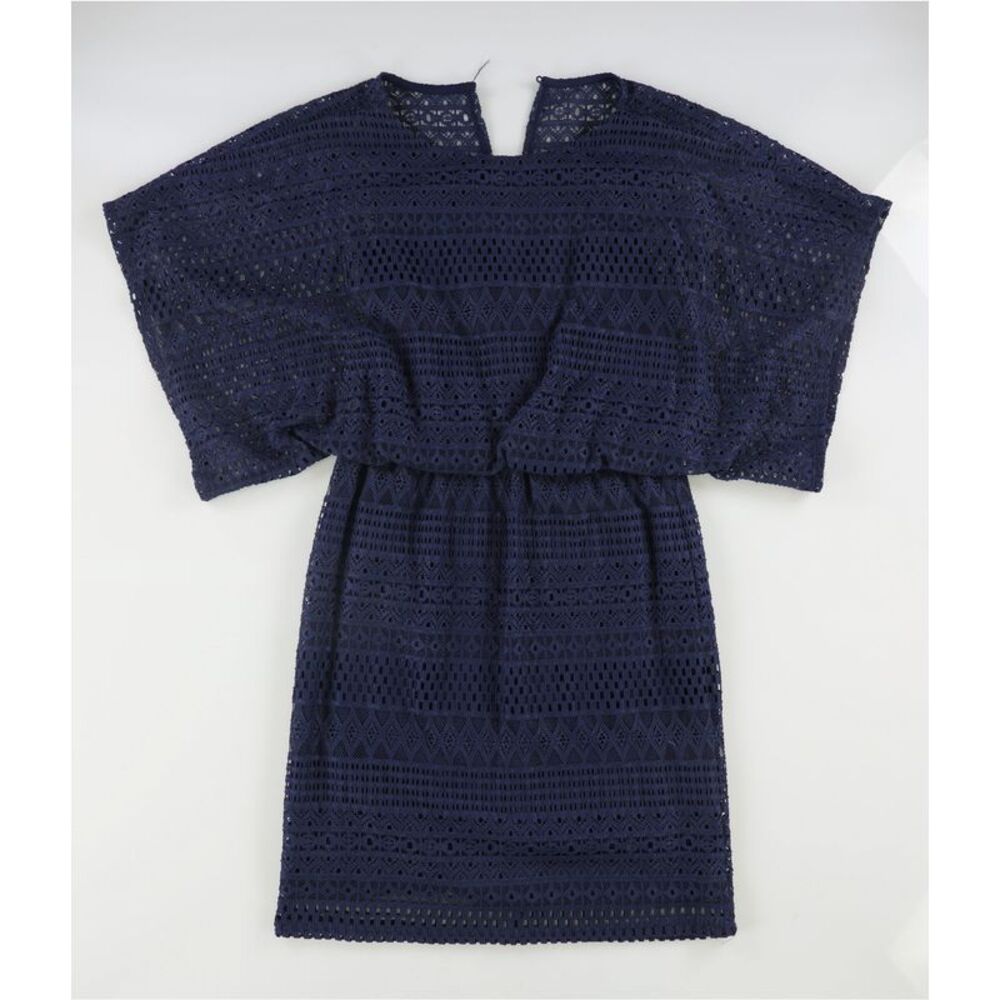 Jessica Howard Womens Knit Mini Dress, Blue, Petite, 4P, DM